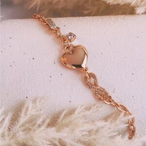 Champagne Gold filled Heart and Infinity Bracelet